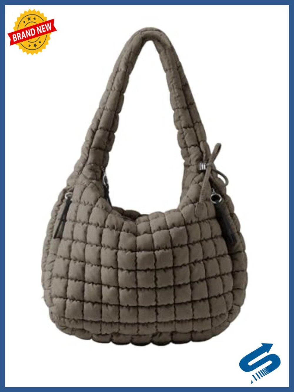 Quilted Nylon Tote Bag Crossbody Hobo Shoulder Puffer Bag Large Capacity